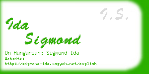 ida sigmond business card